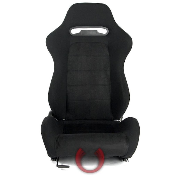 Omnisports Black Cloth with Microsuede Insert Universal Racing Seats - Black OM3364415 - main